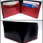 leather wallet in red and black