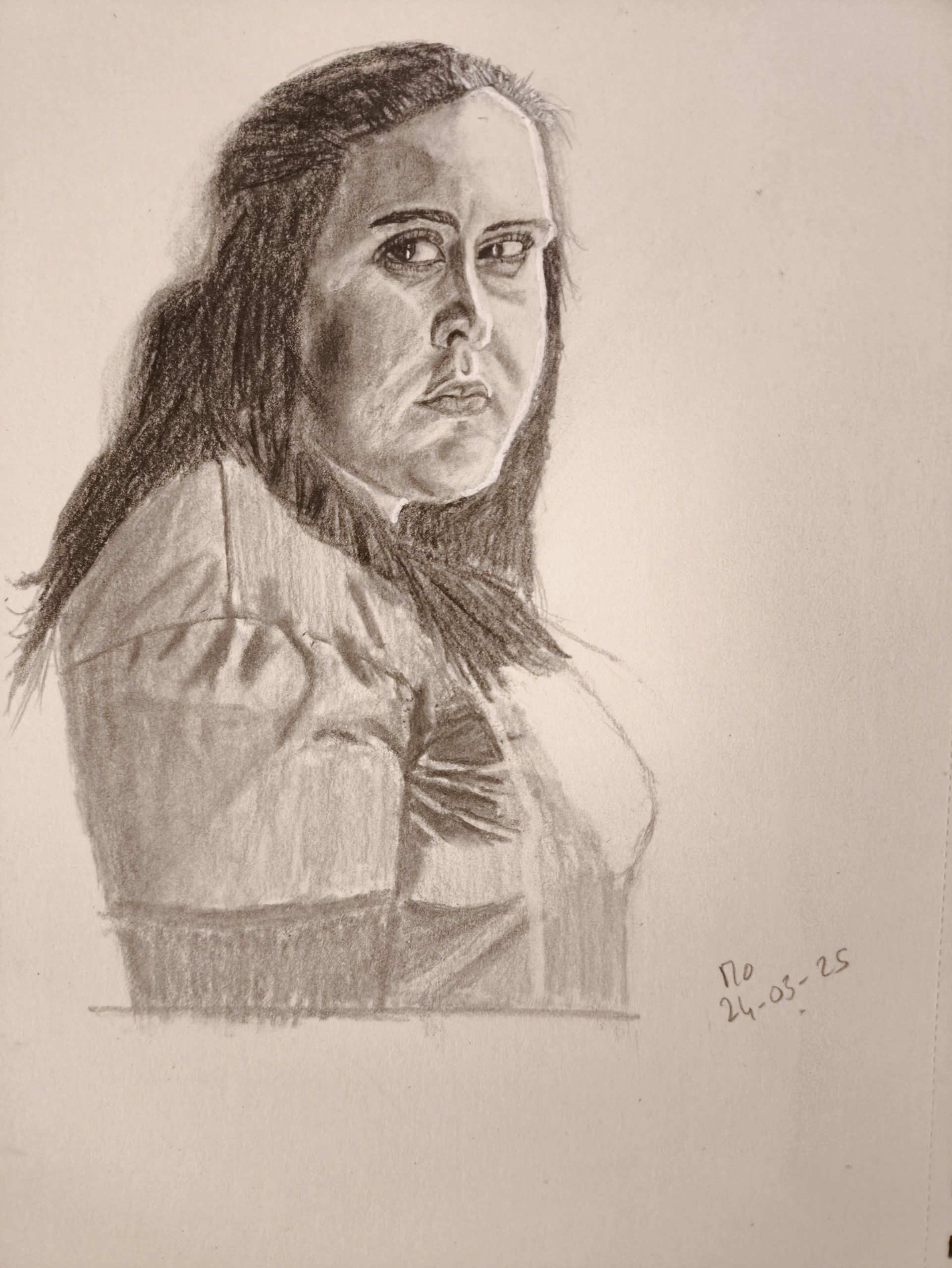 Sketched portrait of Sharon Rooney from My Mad Fat Diary