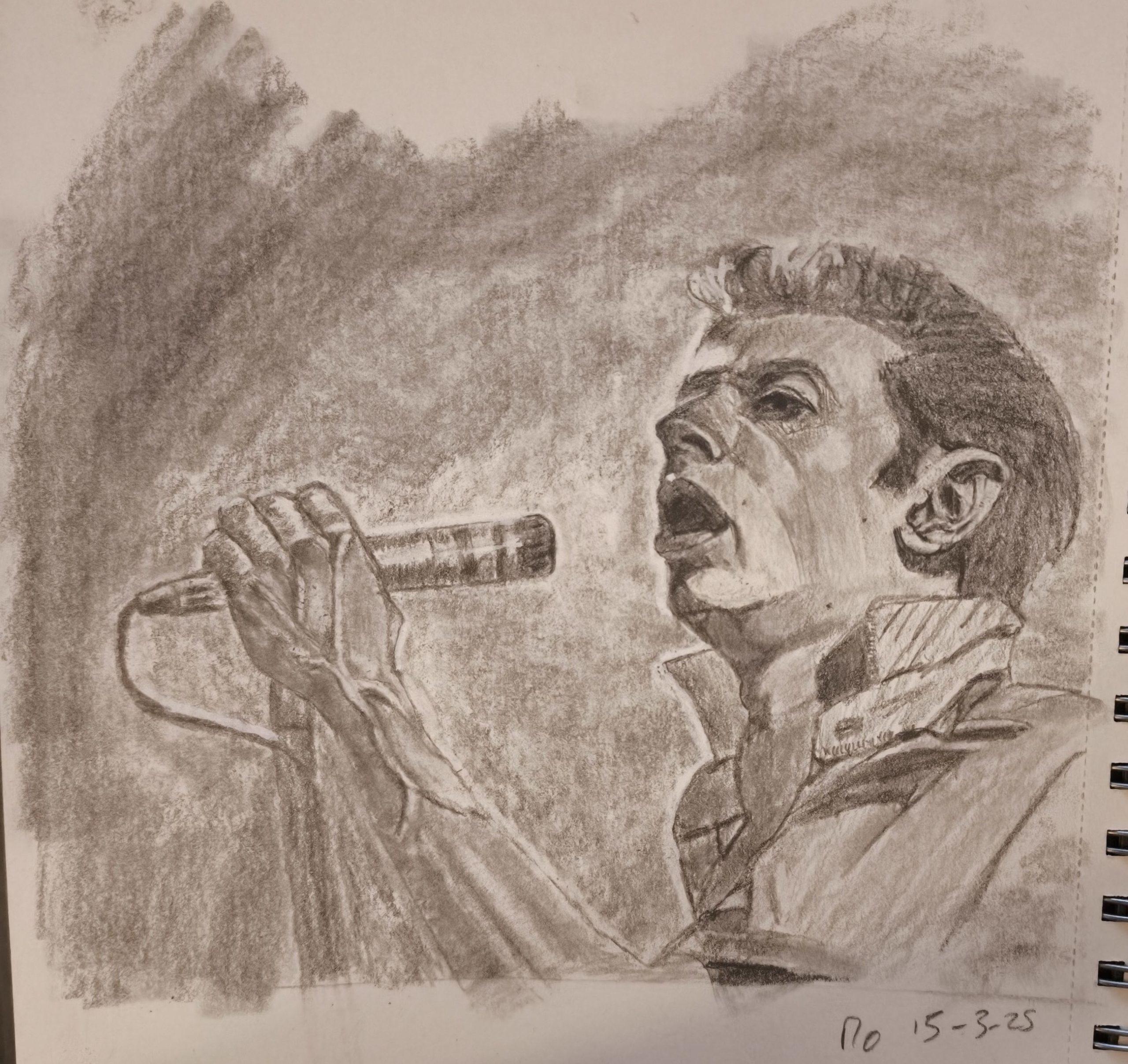 Sketch of Joe Strummer’s portrait from The Clash