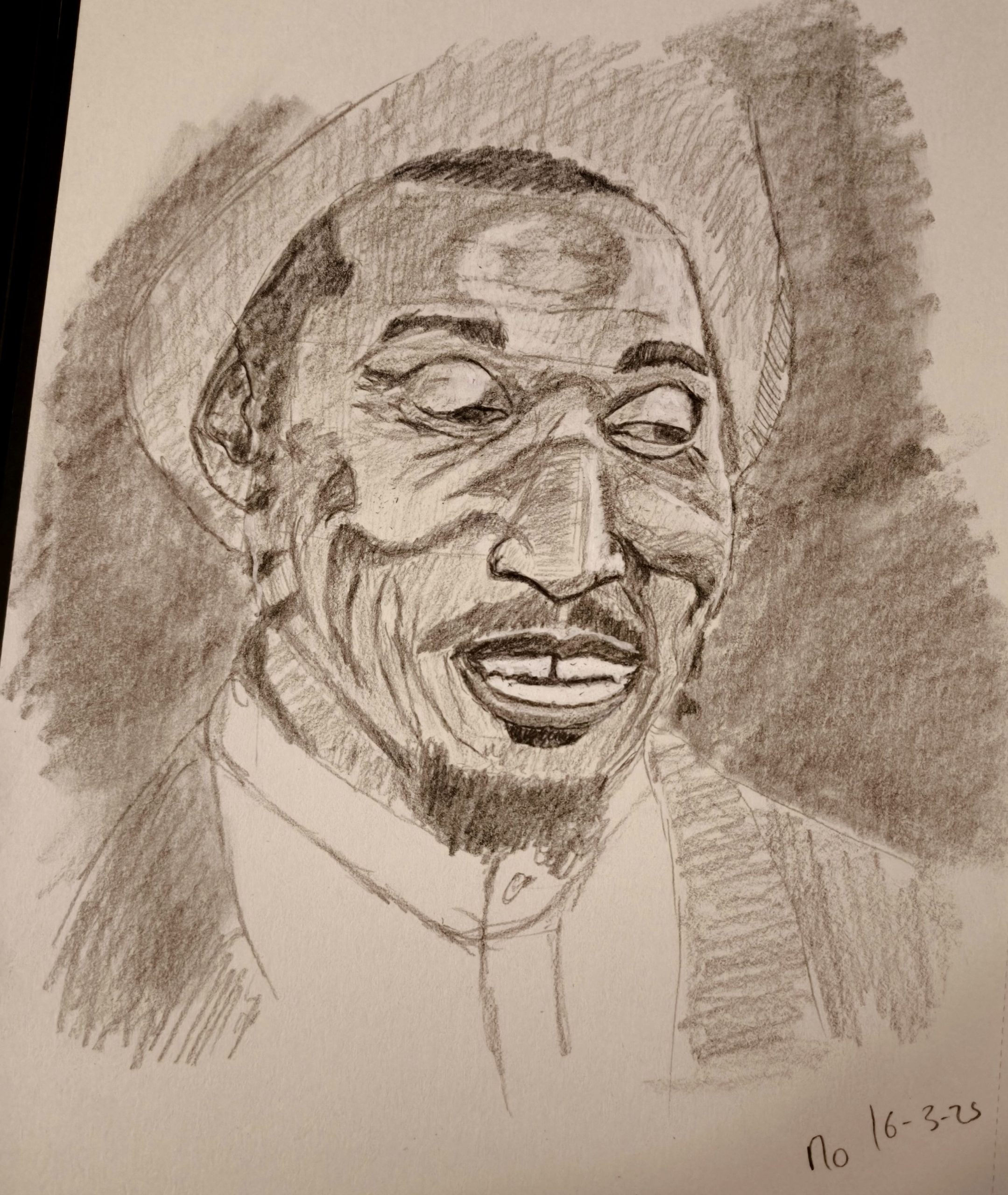 Portrait sketching of Benjamin Zephaniah