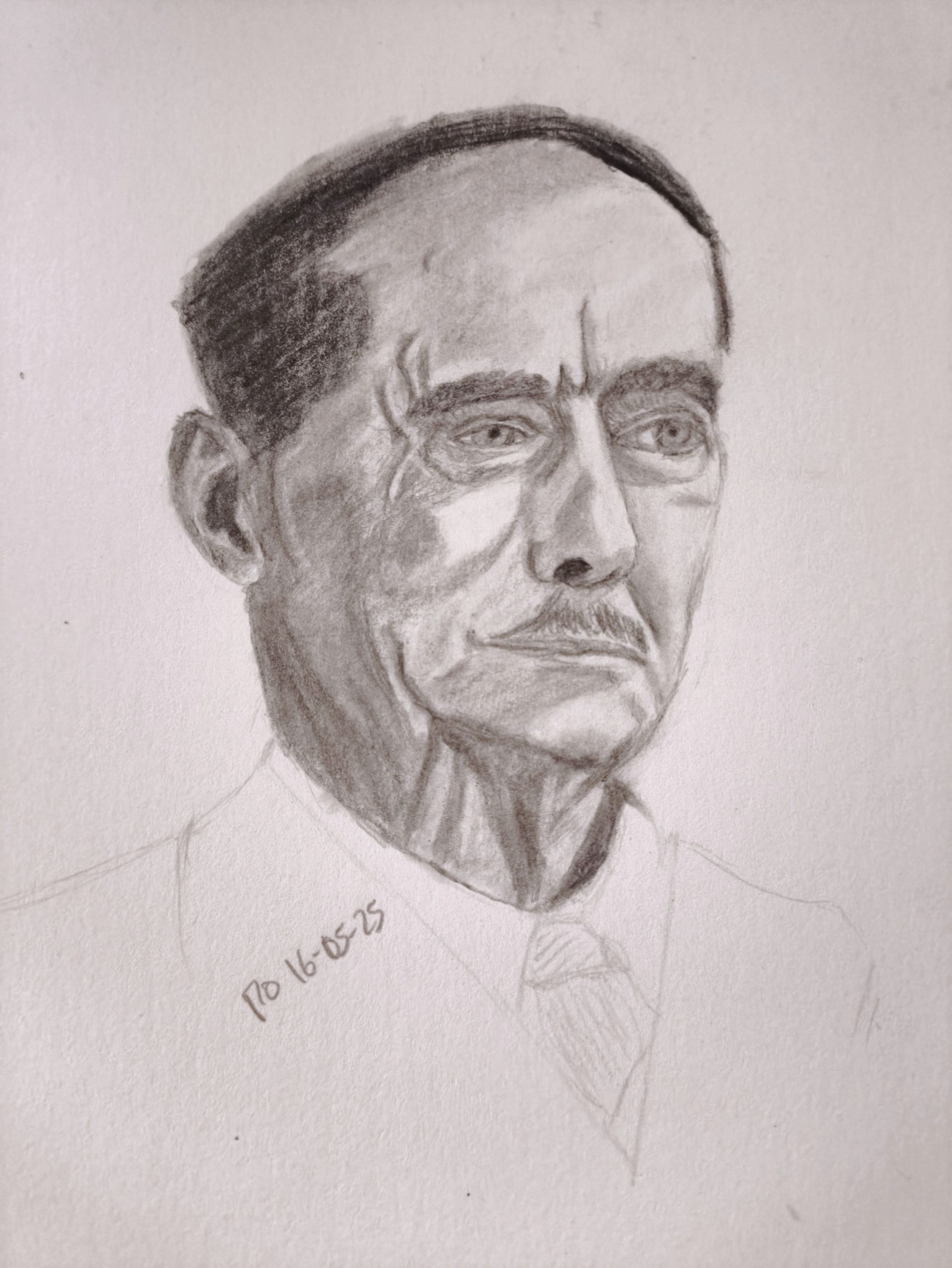 Sketched portrait of Herbert George H.G. Wells