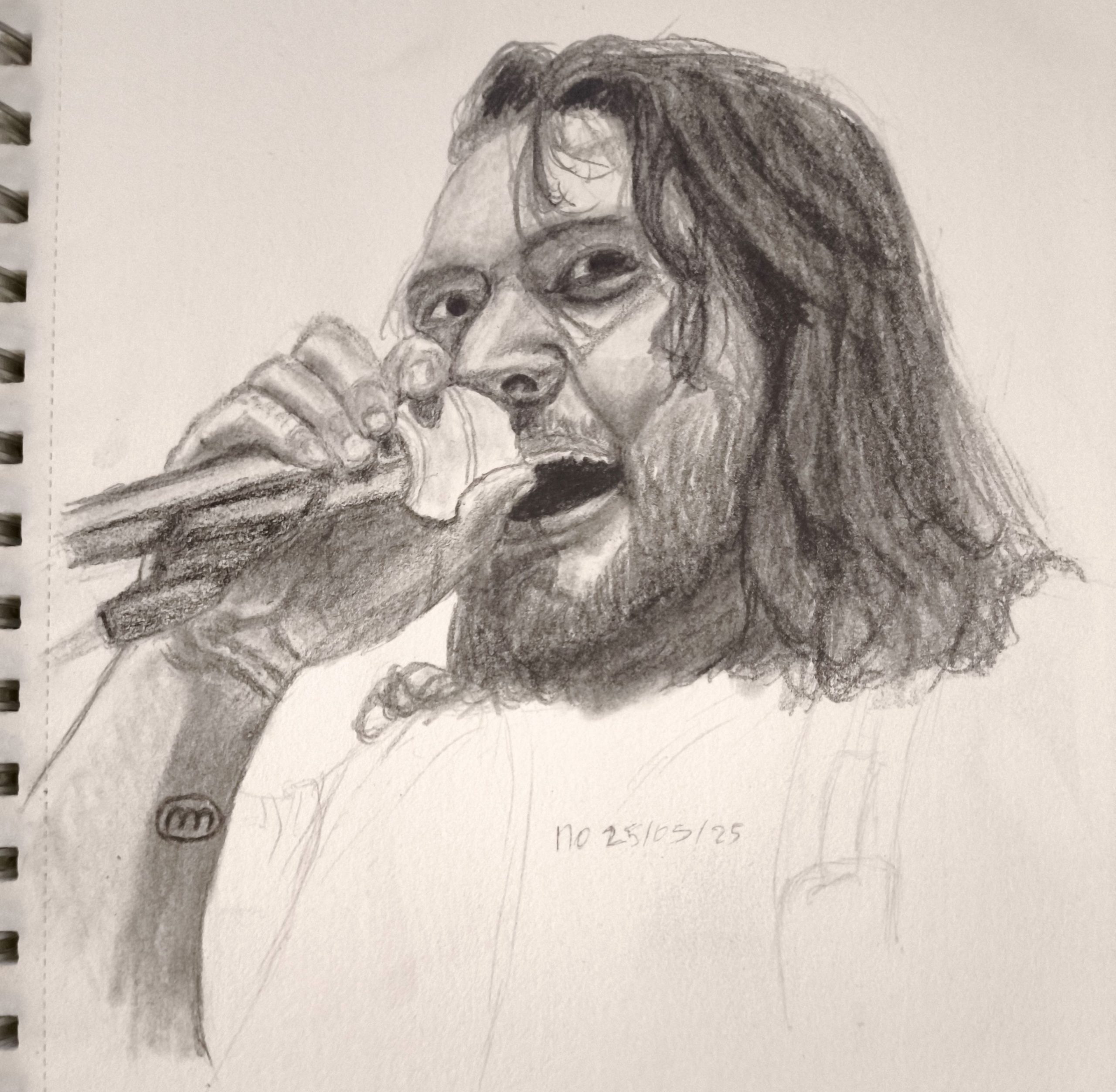 Sketched portrait of Wolfgang Van Halen from Mammoth