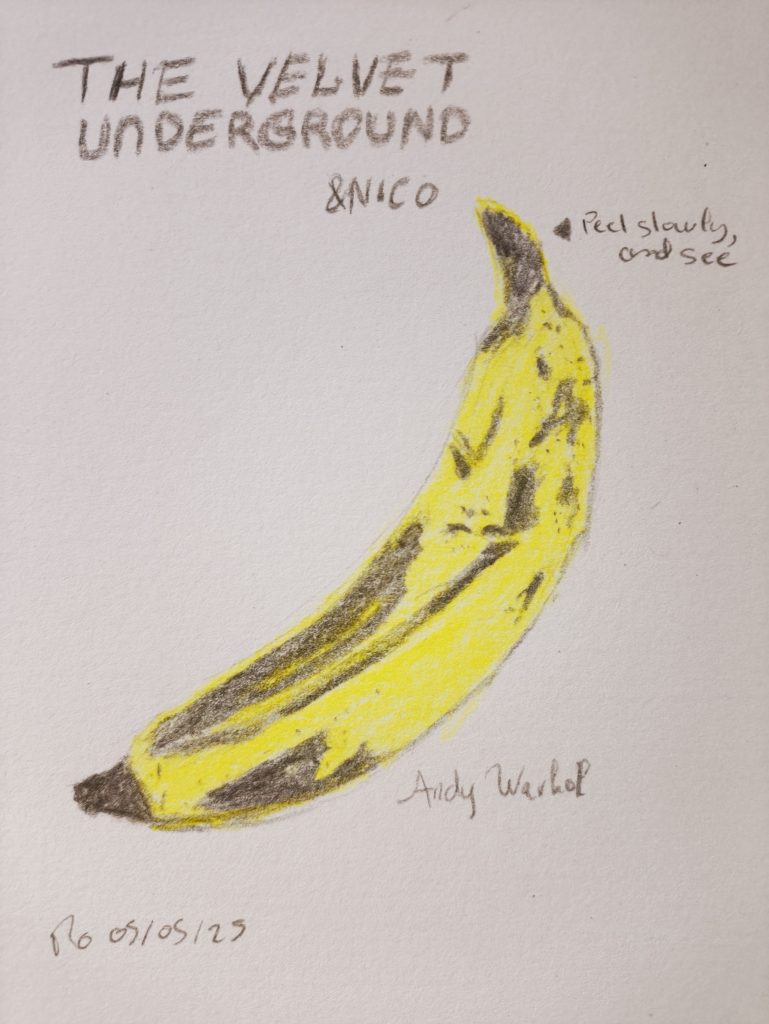 drawing album cover the velvet underground and nico andy wharol banana peel slowly and see