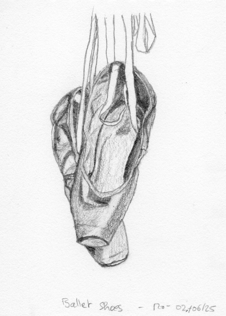 ballet shoes graphite pencil