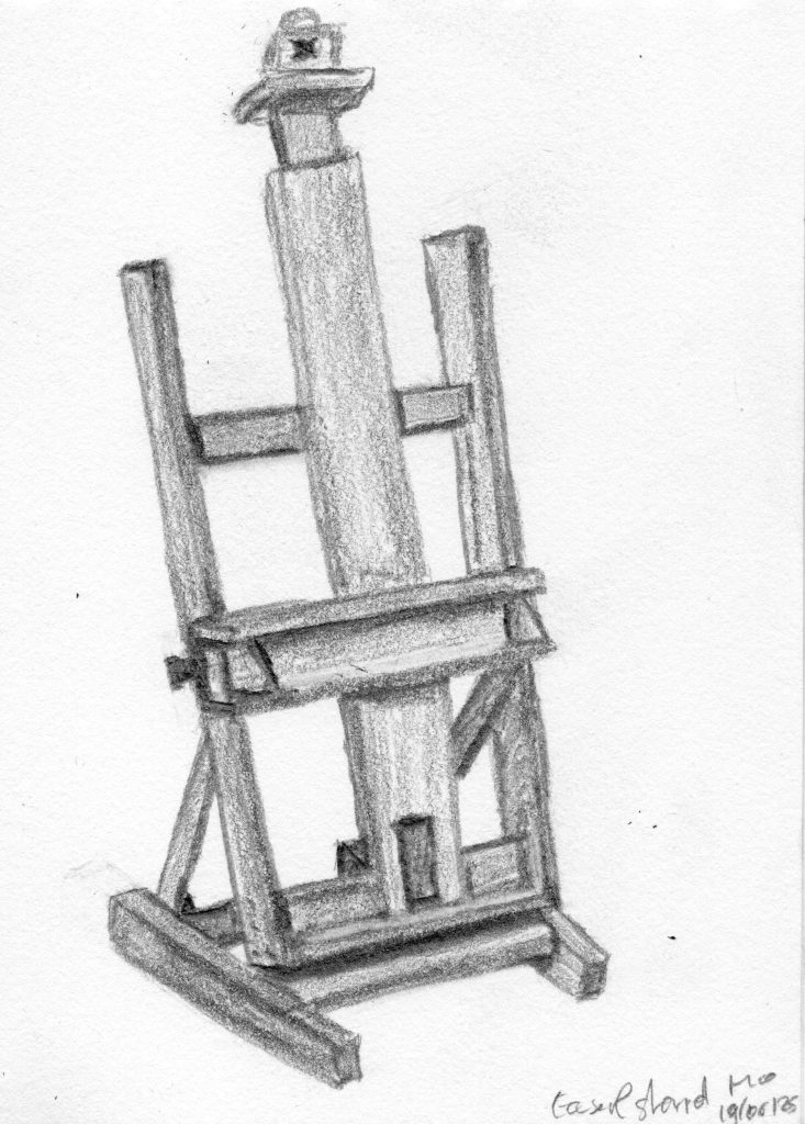 easel stand graphite pencil