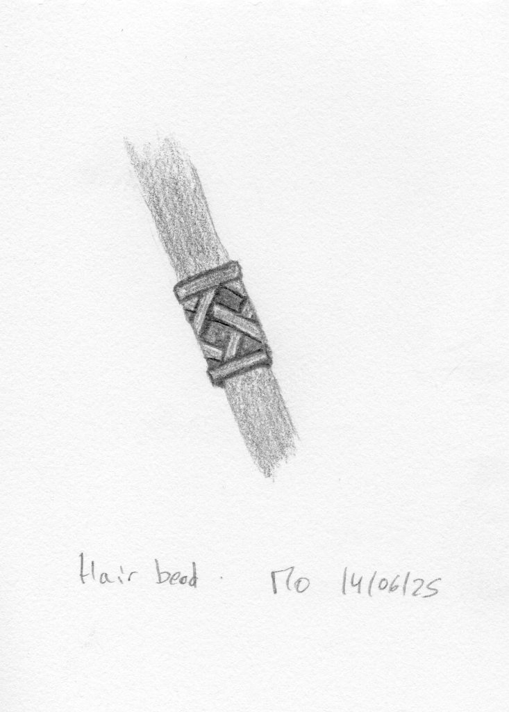 hair bead graphite pencil