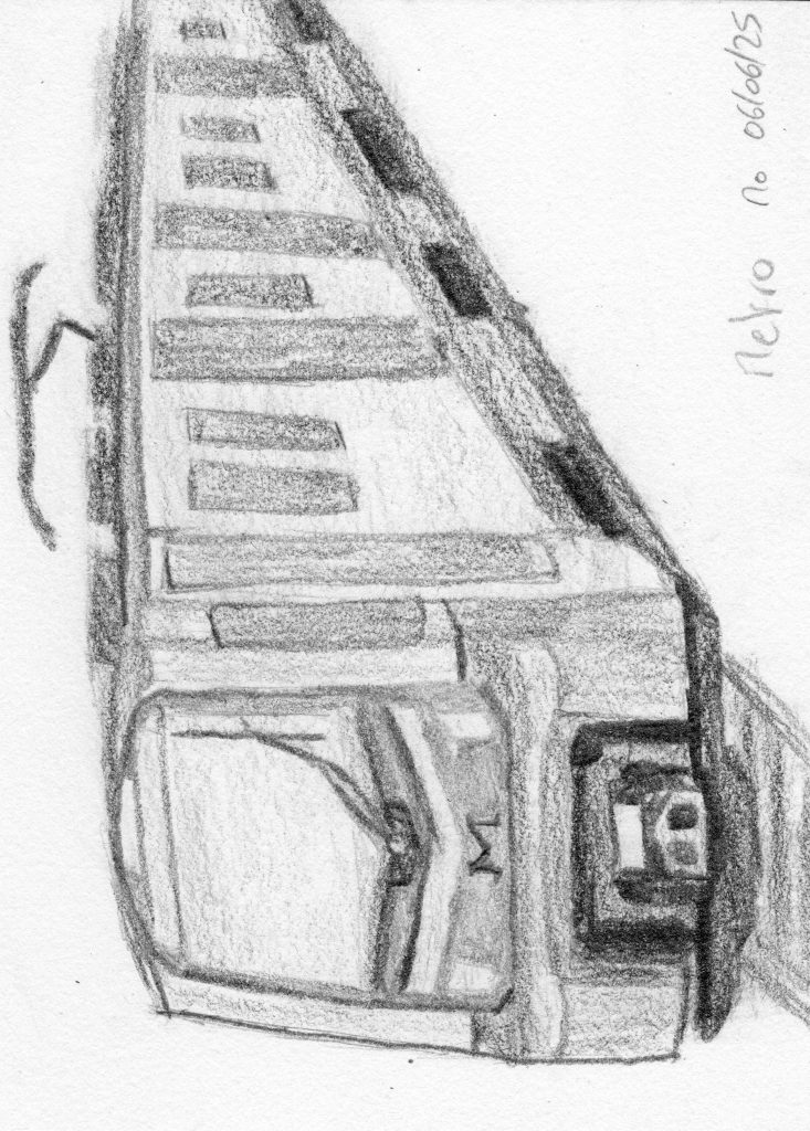 metro in graphite pencil
