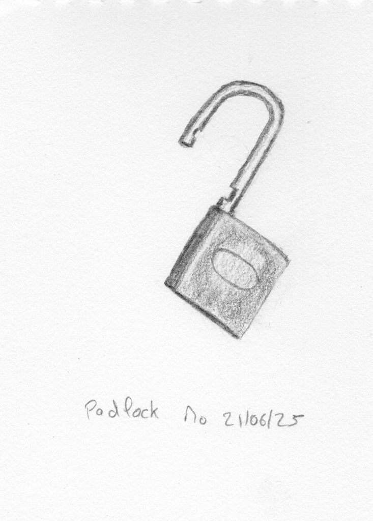 padlock graphite pencil