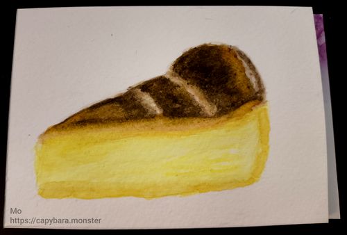 flan patissier flan parisien in watercolour