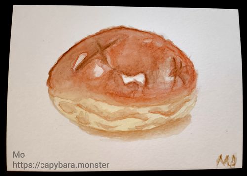 sweet bun in watercolour